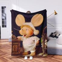 topo gigio Itin minkštas flanelės pledas - Pliaušinis visų sezonų užklotas sofai, lovai, kelionėms ir biurui - Smėlio spalvos ir tamsiai mėlynos spalvos jaukūs namai 150x200cm59x79in