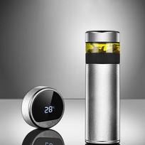 520ml Smart Thermos Bottle For Tea With Separation Strainer Infuser Temperature Display Titanium Insulation Vacuum Flask 501-600ml white