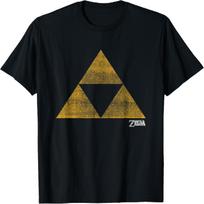 The Legend of Zelda Yellow Triforce Logo Distressed T-Shirt S įvairiaspalvis
