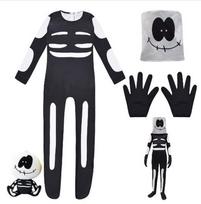 Halloween Women's Clothing Skull Cos onesie Grim Reaper 2 Stage Cosplay Tights Costume Cosplay Costume 120 gray