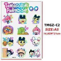 Tamagotchi UV DTF Transfer Sticker A5 Dimension Student Cartoon Mametchi Kuchipatchi Cup Water Resistant DIY Decorative Stickers Custom blue