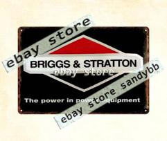 DORA Skardinis ženklas Briggs Stratton AUTOMOBILIO MECHANIKAS Garažas Metalinis skardinis ženklas Biuro Sienų dekoras 20x30cm（7.8x11.8inch） gray