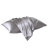 Taihu Snow Solid Color Silk Pillowcase gray