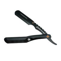 PARKER Safety Razor Men-Srbba Professional Barber Razor, Stainless Steel Straight Edge Razor With Premium Contoured Black Plastic Handle black