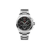 Longines Conquest serijos kvarcinis laikrodis 50m atsparus vandeniui 42mm juodas ciferblatas nerūdijančio plieno korpusas nerūdijančio plieno apyrankė L3.717.4.66.6 Black Dial black