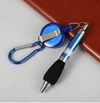 Retractable Pen with Lanyard and Carabiner Clip Keychain for Writing one size mėlyna