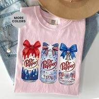 Comfort Colors® Dr Pepper Patriotic T-Shirt and kids shirt, 4th of July Soda Tee, Soda Lover Shirt and kids shirt, Gift For Her 110 white