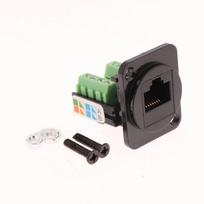Cat5E Rj45 Tinklo Kabelio Lizdo Montavimo Modulis Ekranuotas Be Litavimo Tinklo Kabelio Pratęsimas Cat 5 Skydelio Jungtis juoda
