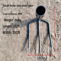 Multi-Tooth Steel Rake for Clamming, Soil Cultivation, Sweet Potato & Peanut Digging, Weeding, and Household Use gray