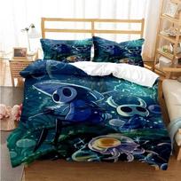 3Pcs Hollow Knight 3D Print Bedding Set  Comfortable Set Room Decoration Home Textile Hollow Knights Gift Duvet Cover Set Duvet Cover Set&EU Single(135x200cm) gray