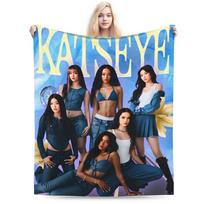 Katseye Kpop Music Flannel Blankets Autumn  Soft Bedding Throws for Students Home Decor Street Trend Bedspread Sofa Bed Cover 30x40in gray