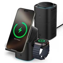 Spigen Essential EF223MS 3-in-1 QI2 belaidis įkroviklis - juodas