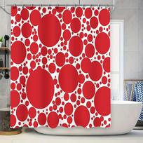 Red Polka Dot Shower Curtain Modern Bathroom Decor Waterproof Fabric Liner Vintage Farmhouse Style Washable Home Textile W90H180(CM)-1 Pcs white