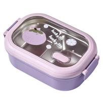 Izoliuota pietų dėžutė Nerūdijančio plieno pietų dėžutė PP ir PET medžiagos purple gray