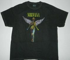 Nirvana Band In Utero Angel Overdyed Tee Shirt New XS gray