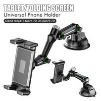 Dashboard Tablet Holder for Car Suction Car Mount With for All 7 -15  Pad Tablet and 4  - 7 Straight Panel Phone black