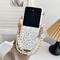 Laser Leopard Print with Bracelet Wrist Strap Phone Case For Moto Razr 60 Ultra 2025 Motorola Razr 50 Ultra 2024 protect Cover Motorola razr 2024 mėlyna