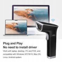 Belaidis QR brūkšninių kodų skaitytuvas su USB ir rankiniu laikikliu