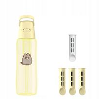 Vandens buteliukas su filtru Dafi x PUSHEEN SOLID 0,7 l, 4 filtrai, geltonas