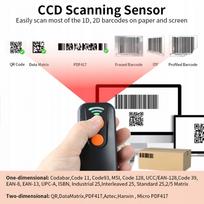 2D 1D QR brūkšninių kodų skaitytuvas 3-in-1 BT ir 2,4 GHz belaidis 1M