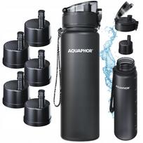 Vandens butelis Aquaphor City juodas 0,5 l su 5 filtrais
