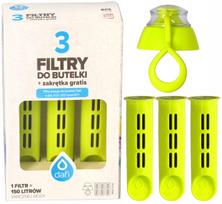 Vandens butelių filtrai Dafi Soft ir Solid, 3 vnt., lime spalvos su dangteliu