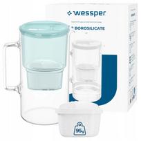 Vandens filtras Wessper D2, borosilikatinio stiklo, 3 l, su 2 filtrais