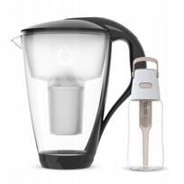 Stiklinis ąsotis Dafi CRYSTAL juodas su 0,5 l beige gertuve