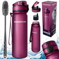 Vandens filtras buteliukas AQUAPHOR CITY 0,5 l burgundy su dantų šepetėliu
