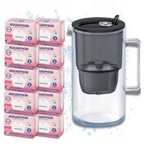 Vandens filtravimo ąsotis Aquaphor Glass juodas su 10 Maxfor+Mg filtrais
