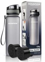 Vandens gertuvė su filtru AQUAPHOR City pilka, 2 kasetės