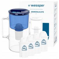 Stiklinis ąsotis Wessper D2 BOROSILICATE 3 l su 5 Wessper filtrais