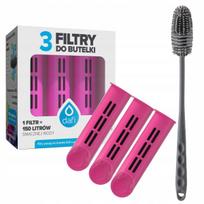 Dafi Soft Solid gertuvės 3 filtrų rinkinys su rožine spalva ir plovimo šepetėliu