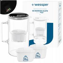 Vandens filtras Wessper D2, borosilikatinis stiklas, 3 l, su 3 filtrais
