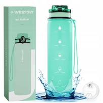 Vandens butelis Wessper 1L TRITAN su gertuve ir 1 filtru