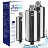 Dušo filtras AquaFloow, 20 sluoksnių filtracija, minkština chloruotą vandenį, 2 vnt.