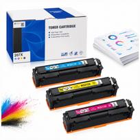 Spalvotų tonerų rinkinys 4x 207X su lustu, skirtas HP XL spausdintuvams