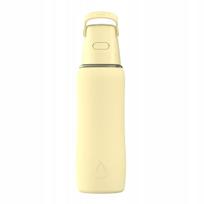 Stiklinis vandens butelis su filtru Dafi GLASS SiliconeFit 0,6 l, geltonas
