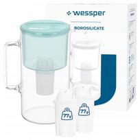 Vandens filtras Wessper D2 iš borosilikatinio stiklo, 3 l, su 3 AquaClassic filtrais