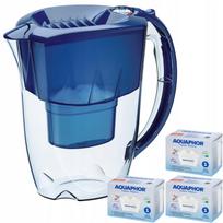 Vandens filtravimo ąsotis Aquaphor Amethyst 2,8 l, tamsiai mėlynas, su 3 Maxfor kasetėmis