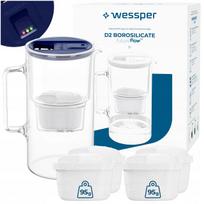 Stiklinis ąsotis Wessper D2 BOROSILICATE 3l futureflow su 5 filtrais