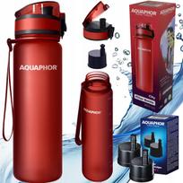 Gertuvė Aquaphor City 0,5 l raudona su 3 vandens filtrais