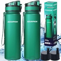 Vandens butelis Aquaphor City 0,5 l žalias, 2 vnt. su filtru