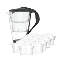 Vandens filtras ąsotis Dafi CRYSTAL LED juodas, 12 Unimax kasečių