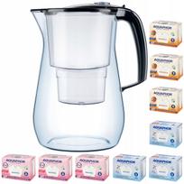 Vandens filtravimo ąsotis Aquaphor Onyx 4,2 l su 9 kasetėmis (3Mg+3H+3), juodas