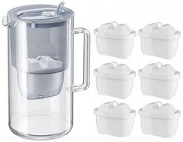 Vandens filtras ąsotis AQUAPHOR GLASS 2,5 l pilkas su 6 filtrais