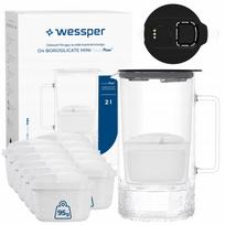 Stiklinis filtruojantis ąsotis Wessper D4 BOROSILICATE MINI 2l su 12 filtru