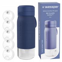 Stiklinis vandens butelis su filtru Wessper B2 Actitex 500 ml + 5 filtrai