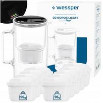 Vandens filtro ąsotis Wessper D2 BOROSILICATE 3 l, su 10 filtrais