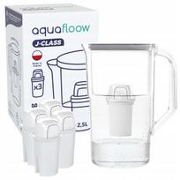 Plastikinis filtras ąsotis AquaFloow J-CLASS 2,5 l pilkas su 5 filtrais